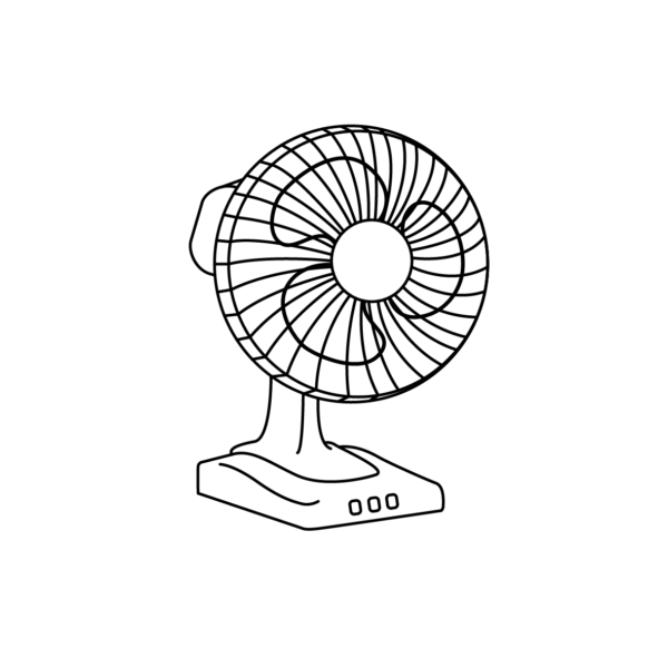 A vintage fan, drawn in a comic look